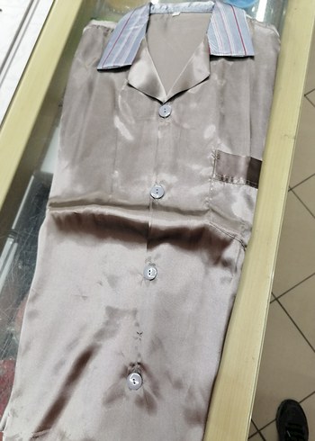 Gri Erkek Düğmeli Uzun Kollu pijama takımı - Görsel 3