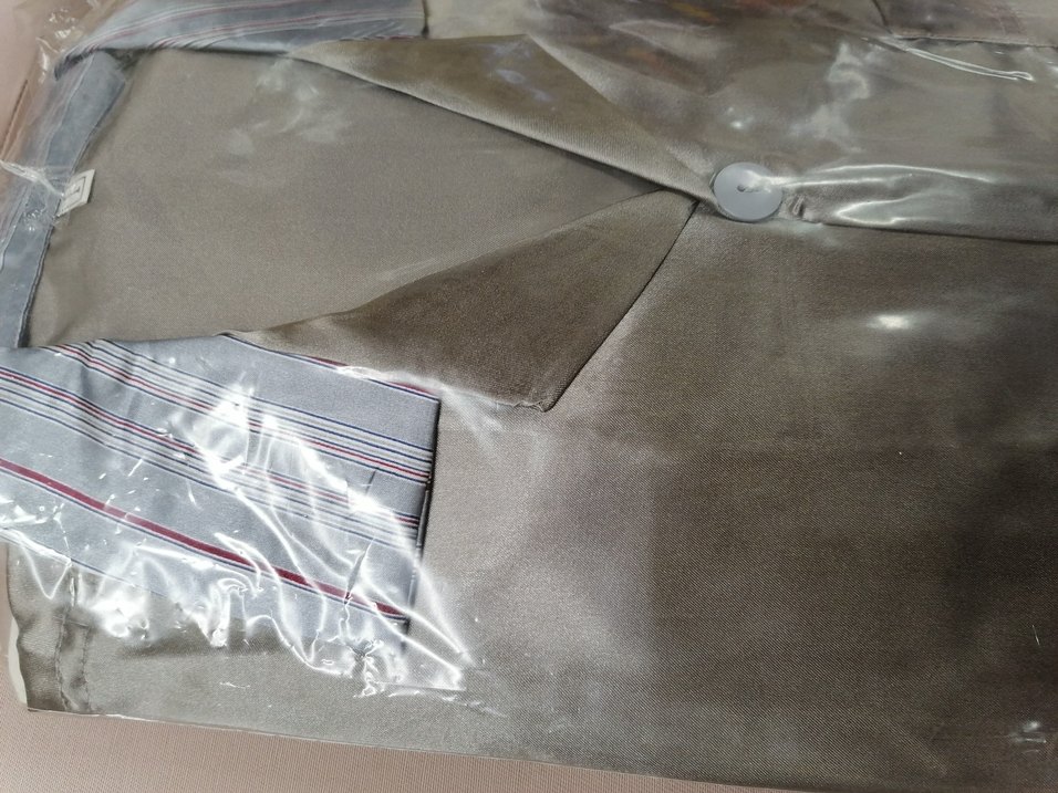 Gri Erkek Düğmeli Uzun Kollu pijama takımı - Görsel 2