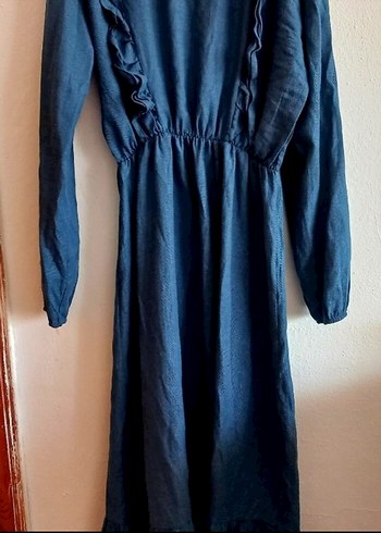 Kadın Lacivert Uzun Denim Elbise