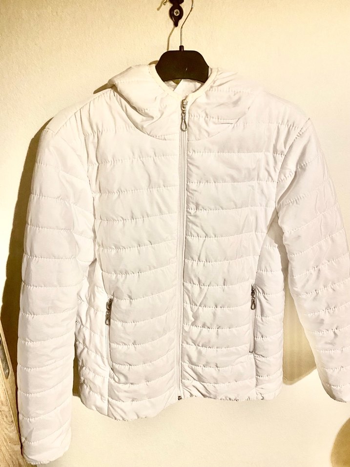 Beyaz Fermuarlı Kadın Mont - Görsel 5