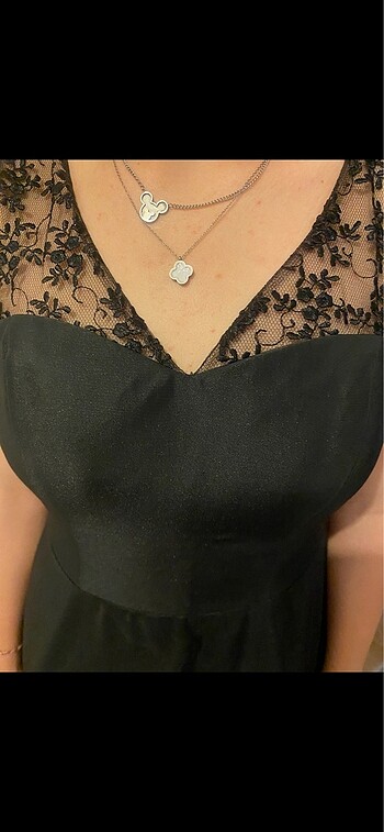 Saten mini elbise - Görsel 5