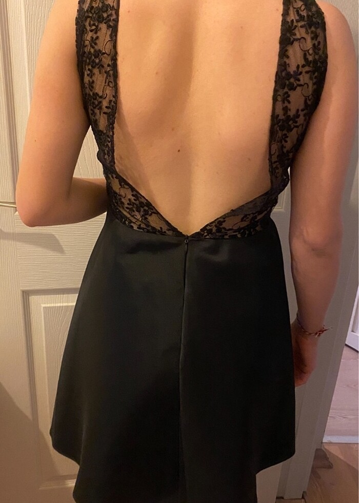 Saten mini elbise - Görsel 4