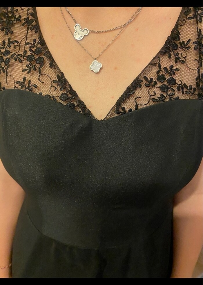 Saten mini elbise - Görsel 5