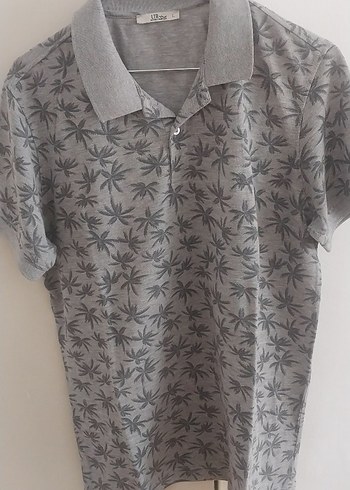 Gri Desenli Erkek Polo Tişört