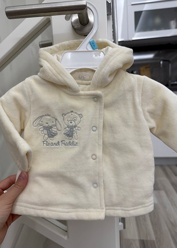 Düğmeli Bebek Polar Ceket Beyaz