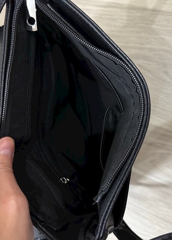 Diğer Siyah Deri Fermuarlı unısex Çanta
