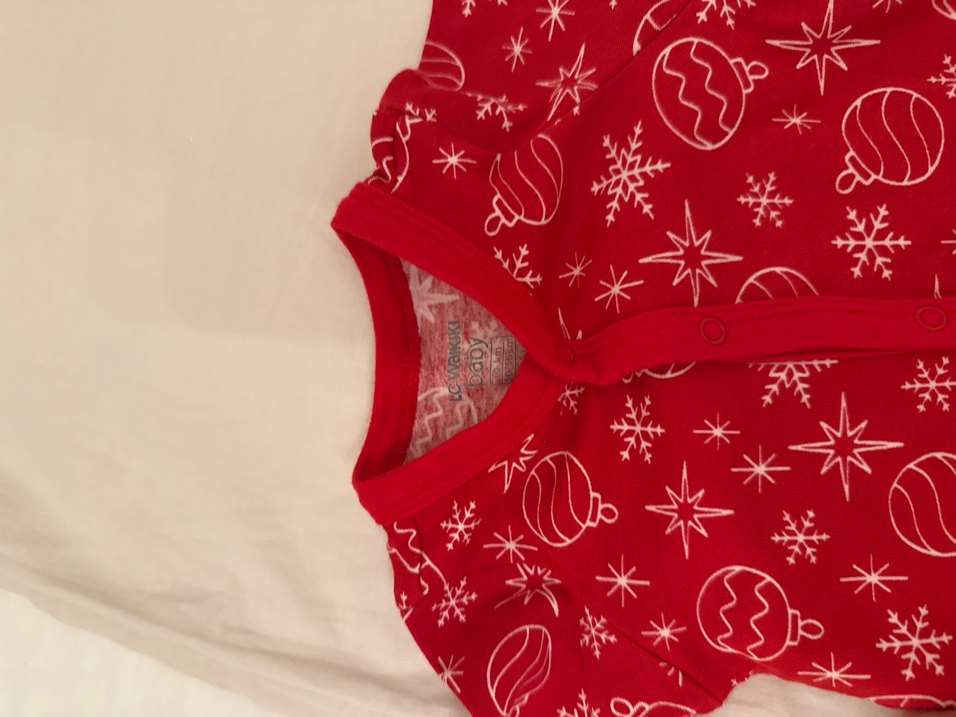 Desenli Kırmızı Kız Bebek Tulumu - Görsel 2
