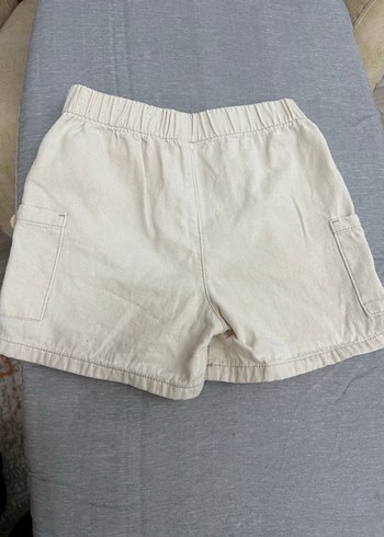 8 Yaş Beden Bej Düğmeli Unisex Şort