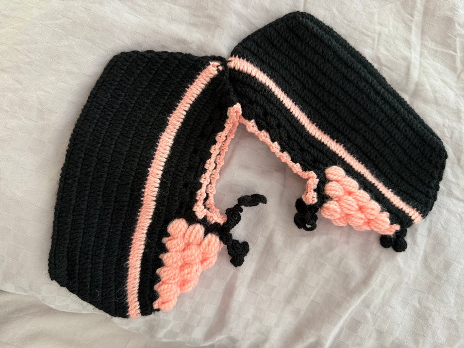 Pembe Örgü Kadın  Ev Terliği - Görsel 2