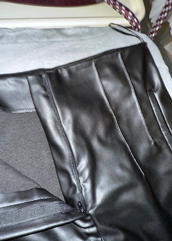 Deri Siyah Kadın  Pantolon - Görsel 3