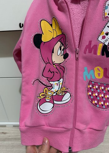 Kız Çocuk Kapüşonlu Fermuarlı Sweatshirt - Görsel 2