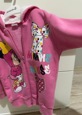 Kız Çocuk Kapüşonlu Fermuarlı Sweatshirt - Görsel 3