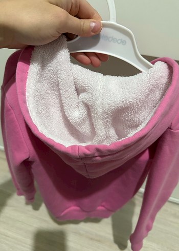 Kız Çocuk Kapüşonlu Fermuarlı Sweatshirt - Görsel 4