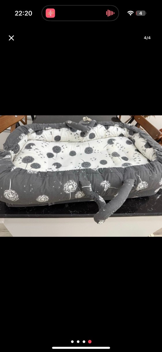 Gri Desenli Reflü Bebek Yatağı - Görsel 4