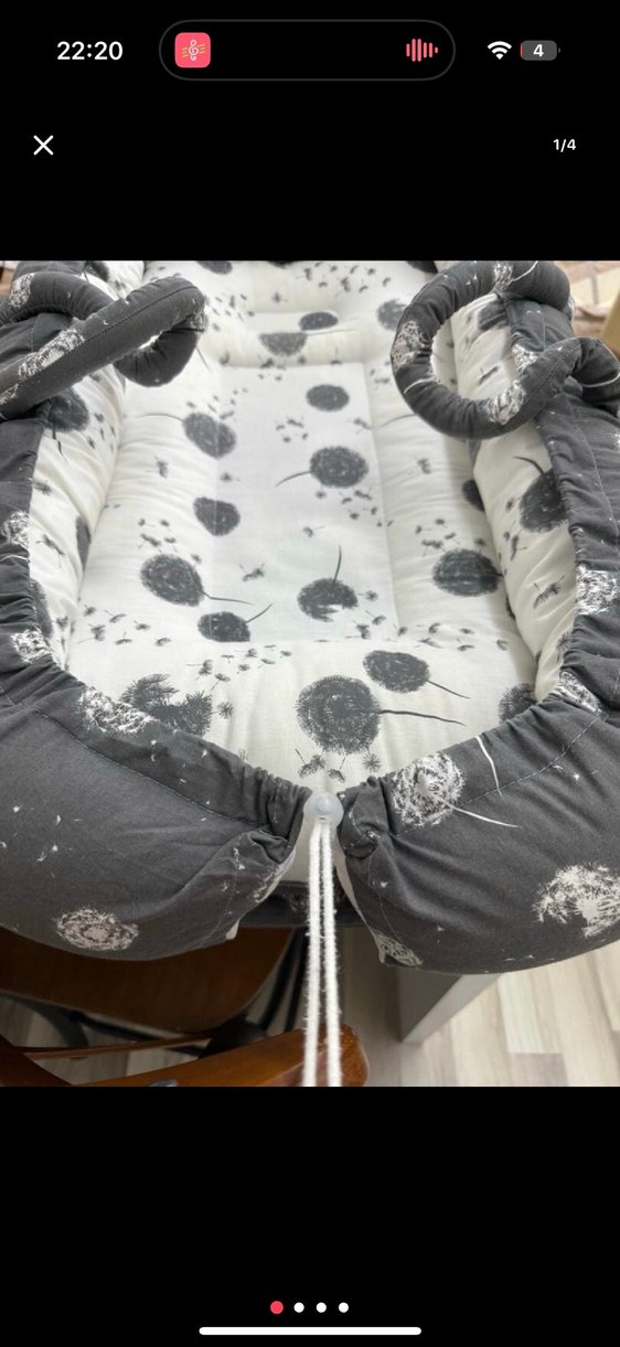 Gri Desenli Reflü Bebek Yatağı - Görsel 3