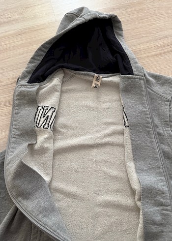 Erkek Gri Kapüşonlu Fermuarlı Yelek - Görsel 3