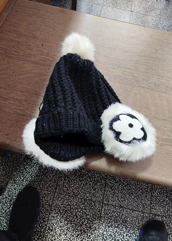 Kürk Detaylı Siyah Yün Kadın Bere - Görsel 2