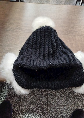 Kürk Detaylı Siyah Yün Kadın Bere - Görsel 4