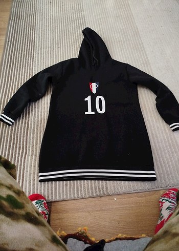 Siyah Kapüşonlu Sweatshirt - Görsel 2