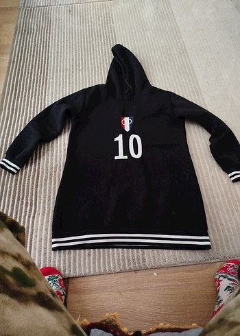 Siyah Kapüşonlu Sweatshirt - Görsel 4