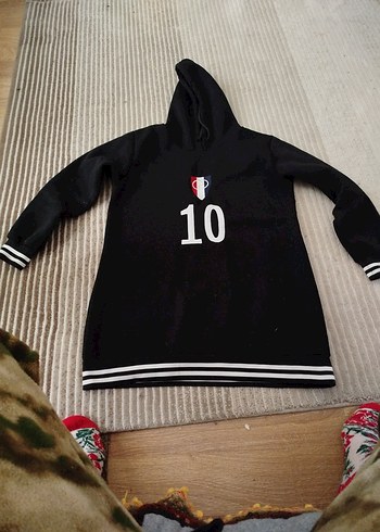 Siyah Kapüşonlu Sweatshirt - Görsel 5