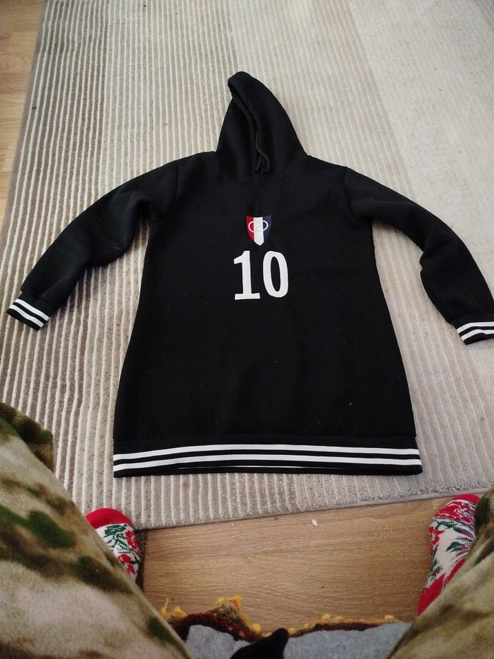 Siyah Kapüşonlu Sweatshirt - Görsel 2