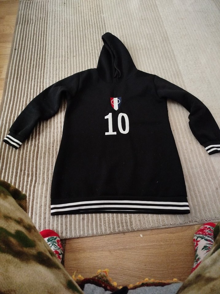 Siyah Kapüşonlu Sweatshirt - Görsel 5