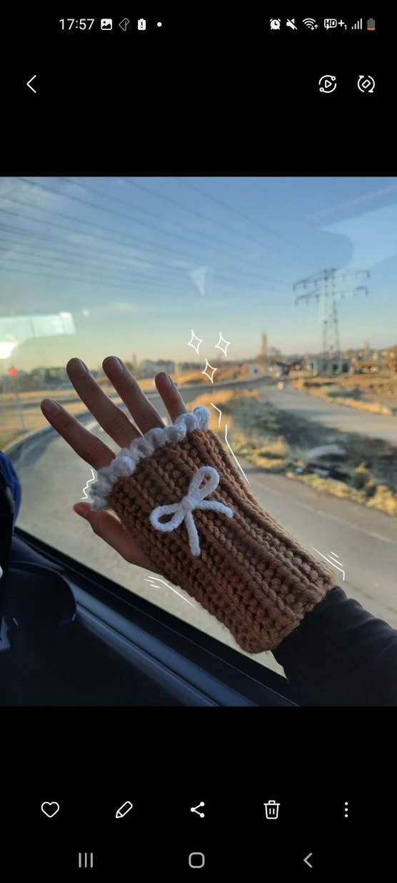 Örgü Parmaksız  Eldiven Kadın/Erkek - Görsel 3