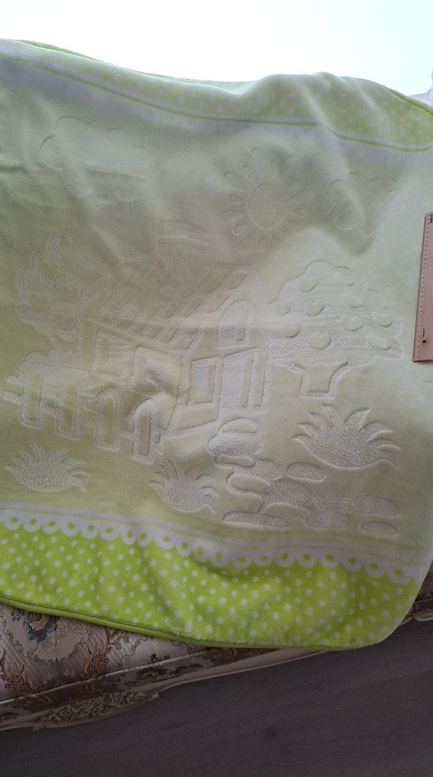 Nakışlı Yeşil Çocuk Battaniyesi - Görsel 2