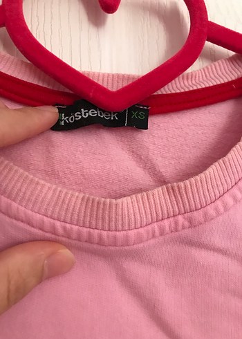 36 Beden Kız Çocuk Pembe Uzun Kollu Sweatshirt