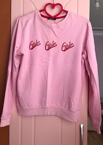 Kız Çocuk Pembe Uzun Kollu Sweatshirt