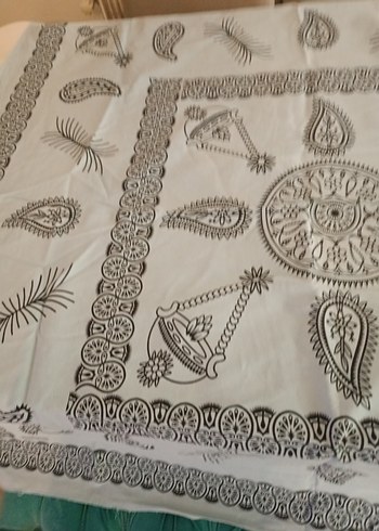 mavi otantik desen Masa Örtüsü - Görsel 2