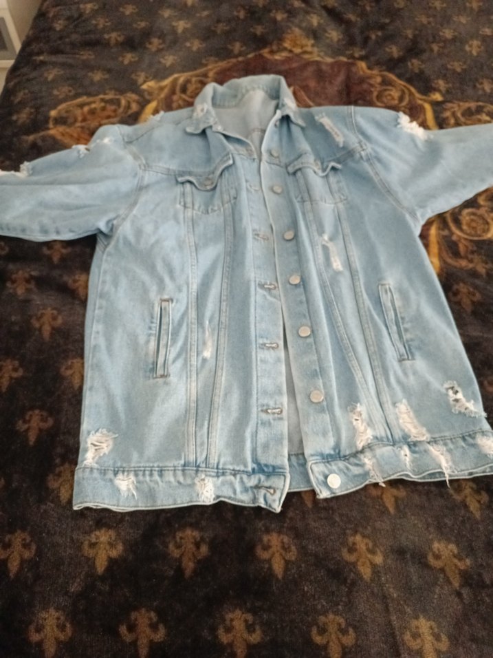 Düğmeli Uzun Kesim Pastel Mavi Kadın Kot Ceket - Görsel 2