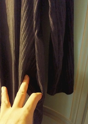 xl Beden siyah Renk Kadın Siyah Uzun Kollu Pilili Kumaş tunik veya elbise