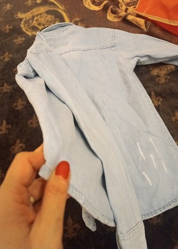 Gri Kadın Denim Ceket Düğmeli Uzun Kollu - Görsel 7