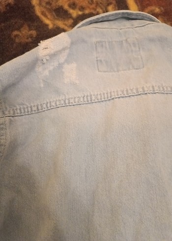 Gri Kadın Denim Ceket Düğmeli Uzun Kollu - Görsel 6