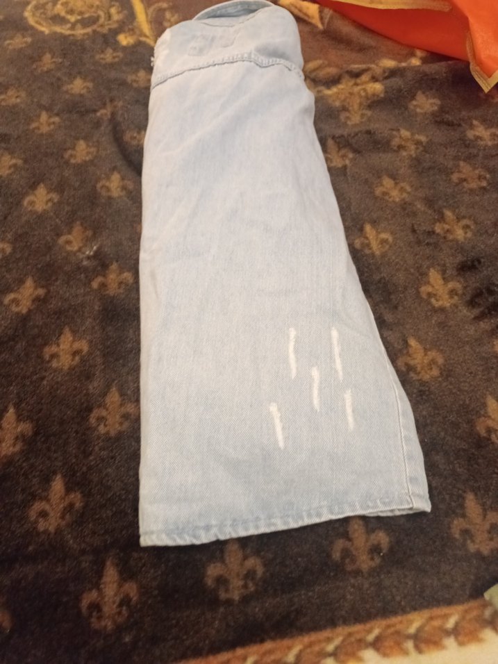 Gri Kadın Denim Ceket Düğmeli Uzun Kollu - Görsel 4