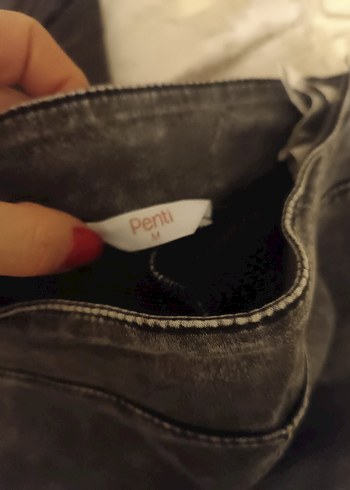 Gri ve lacivert Kadın Denim Pantolon dört tane - Görsel 5