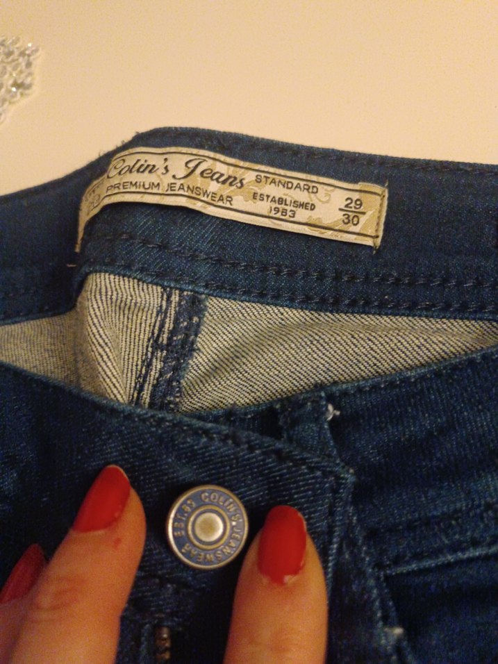 Gri ve lacivert Kadın Denim Pantolon dört tane - Görsel 4