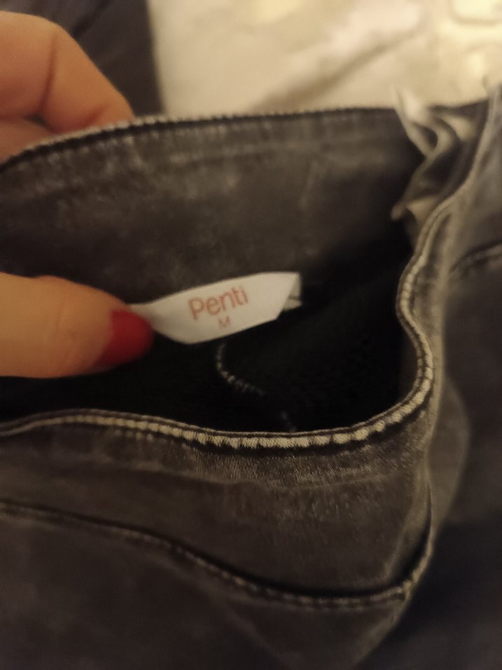 Gri ve lacivert Kadın Denim Pantolon dört tane - Görsel 5