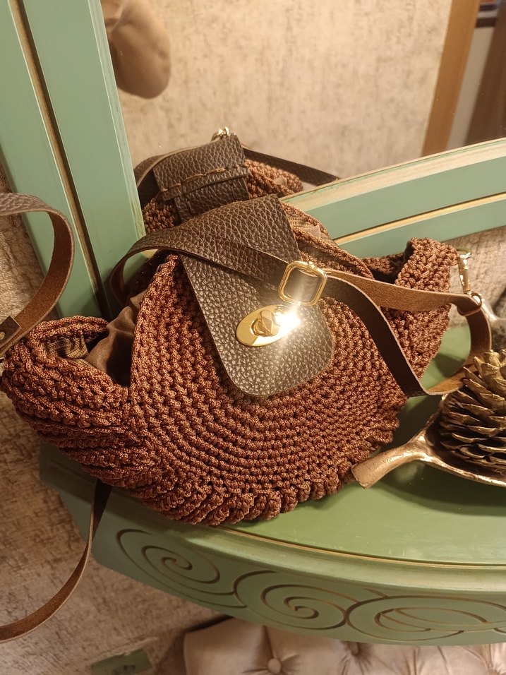 ı Örgü Bohem Kadın Çanta astarlı  - Görsel 4