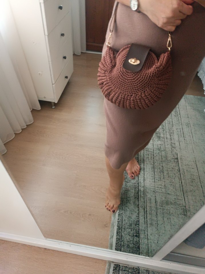 ı Örgü Bohem Kadın Çanta astarlı  - Görsel 5