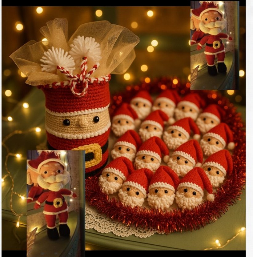 Renkli Kırmızı Noel Baba Süsleri - Görsel 3