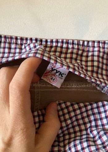 44 Beden Bej Keten Kemerli Rahat Kesim Kadın etek
