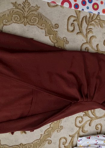 Bordo Kadın Midi Elbise - Görsel 2