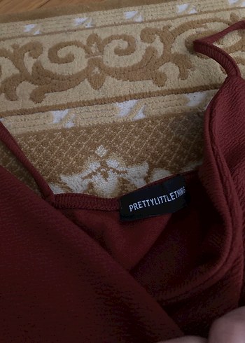 Bordo Kadın Midi Elbise - Görsel 6