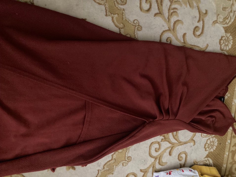 Bordo Kadın Midi Elbise - Görsel 3