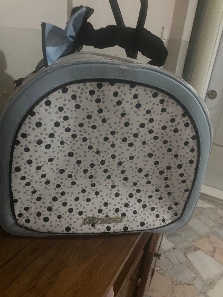 Gri Puantiyeli Tokalı Kadın Çanta - Görsel 2