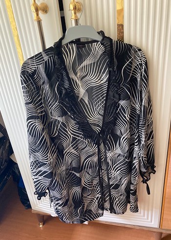 Zebra Desenli Uzun Kollu sabahlık