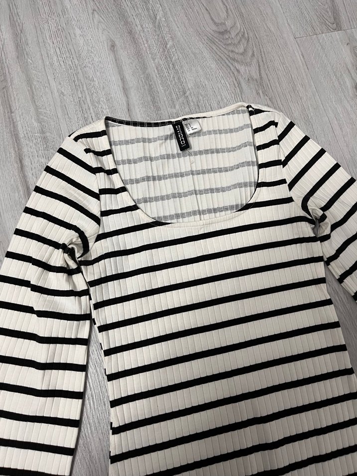 Çizgili Uzun Kollu Midi Kadın Elbise - Görsel 4